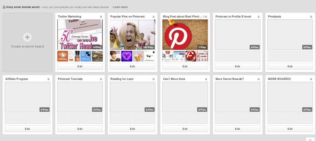 Create UNLIMITED secret boards on Pinterest now.
